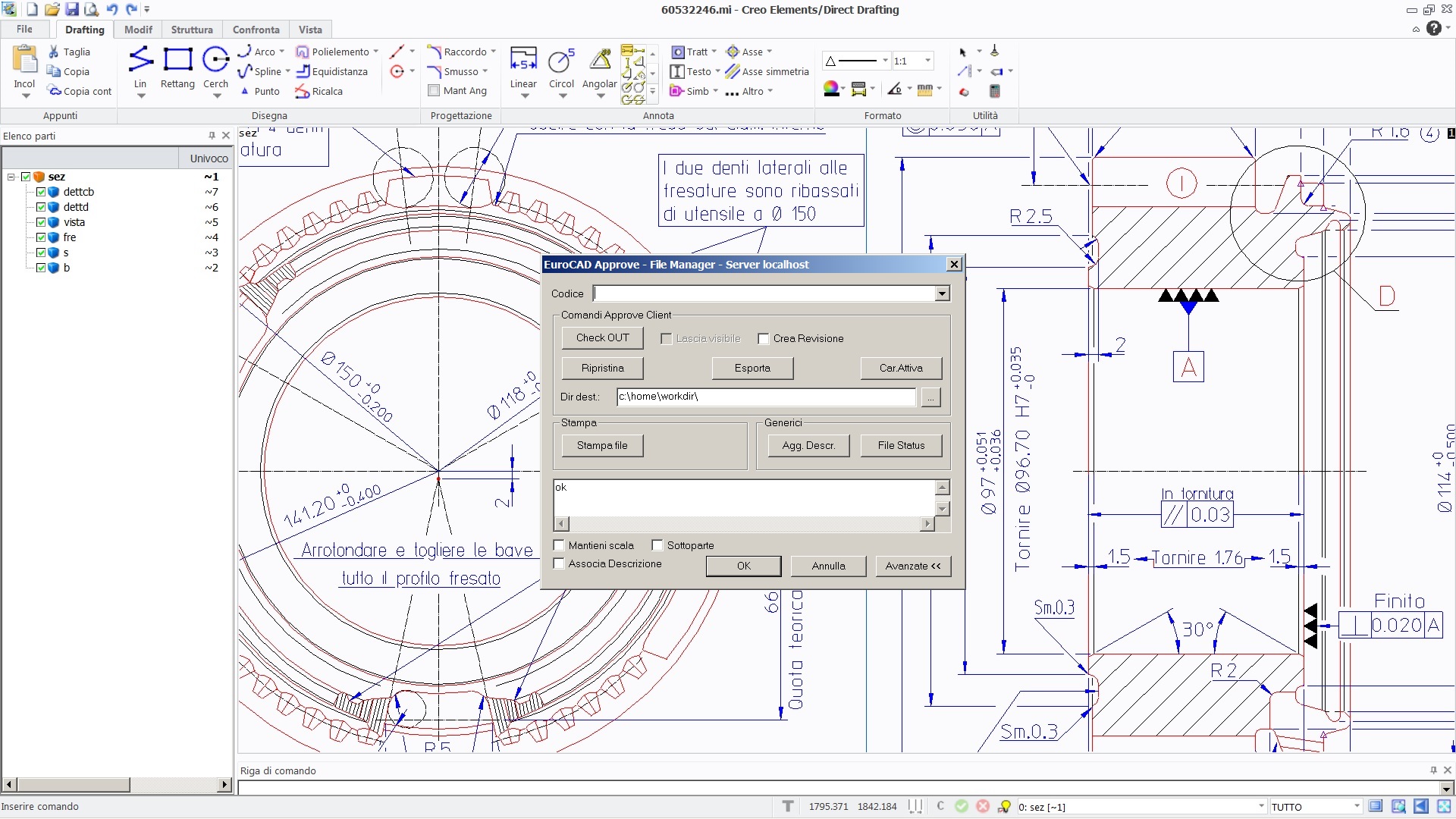Approve client PTC Creo Elements/Direct Drafting (ME10)